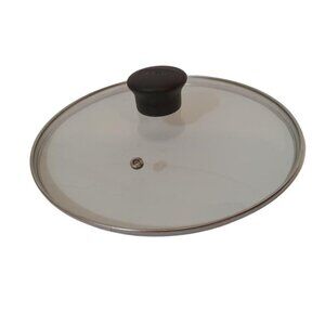 T-FAL Pot Pan Glass Lid 9.5 Black Handle Logo Stainless Rim Vented  Air hole